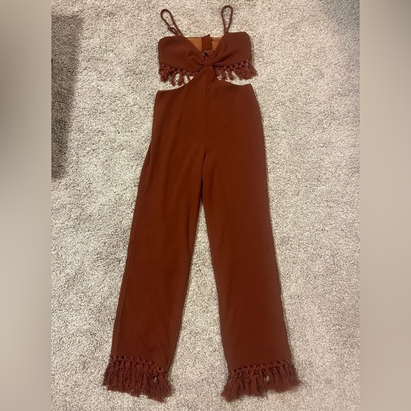 NWOT Saylor Sterling Fringe Cutout Jumpsuit - Picture 5 of 6
